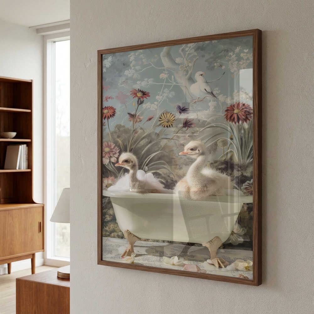 Ostrich Bubble Bliss Poster