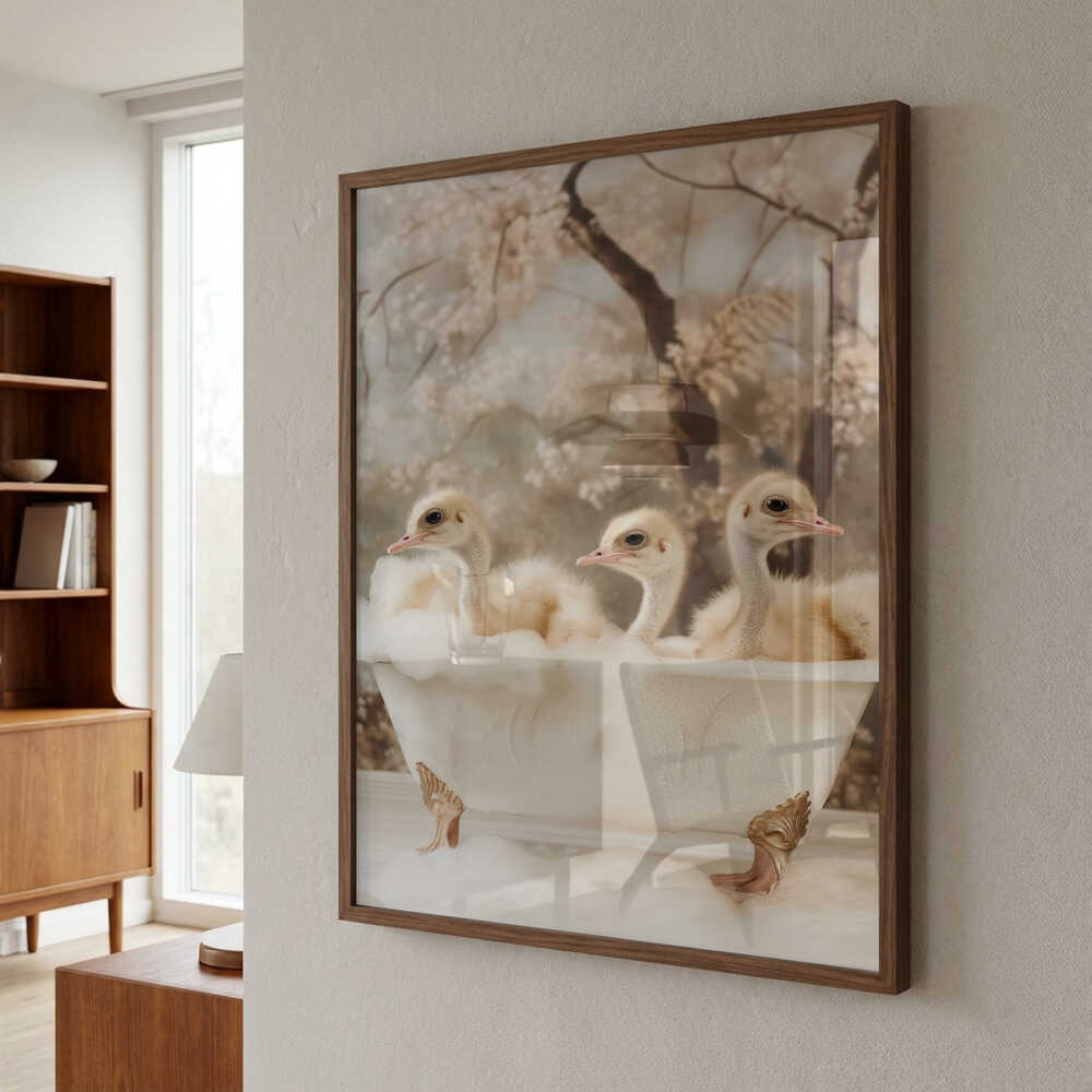Bubbly Ostrich Trio Poster