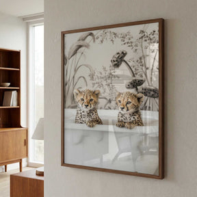 Cheetah Cub Bath Poster