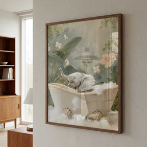 Elephant Bath Joy Poster