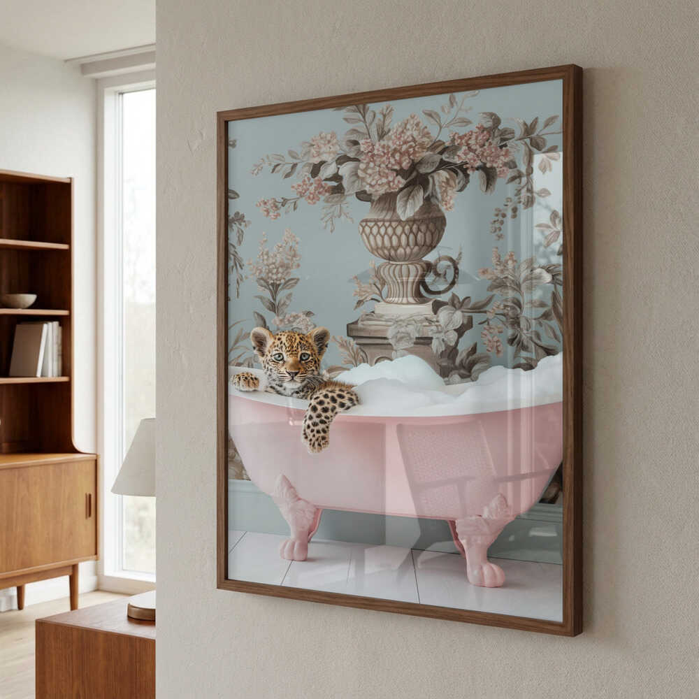 Leopard’s Pink Bubble Bath Poster