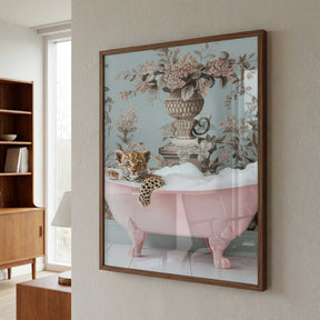 Leopard’s Pink Bubble Bath Poster