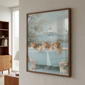 Blue Lagoon Lion Cubs Poster