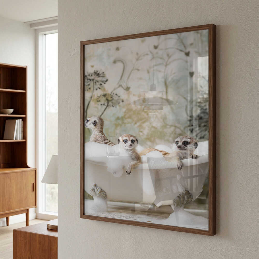 Meerkat Bubble Bath Poster