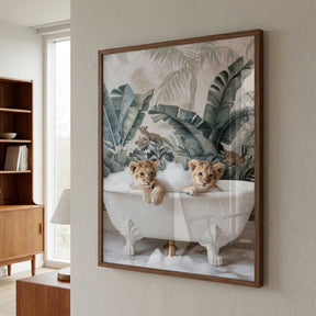 Tropical Lion Bath Poster