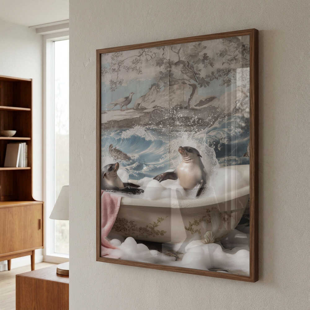Splashing Seals Poster