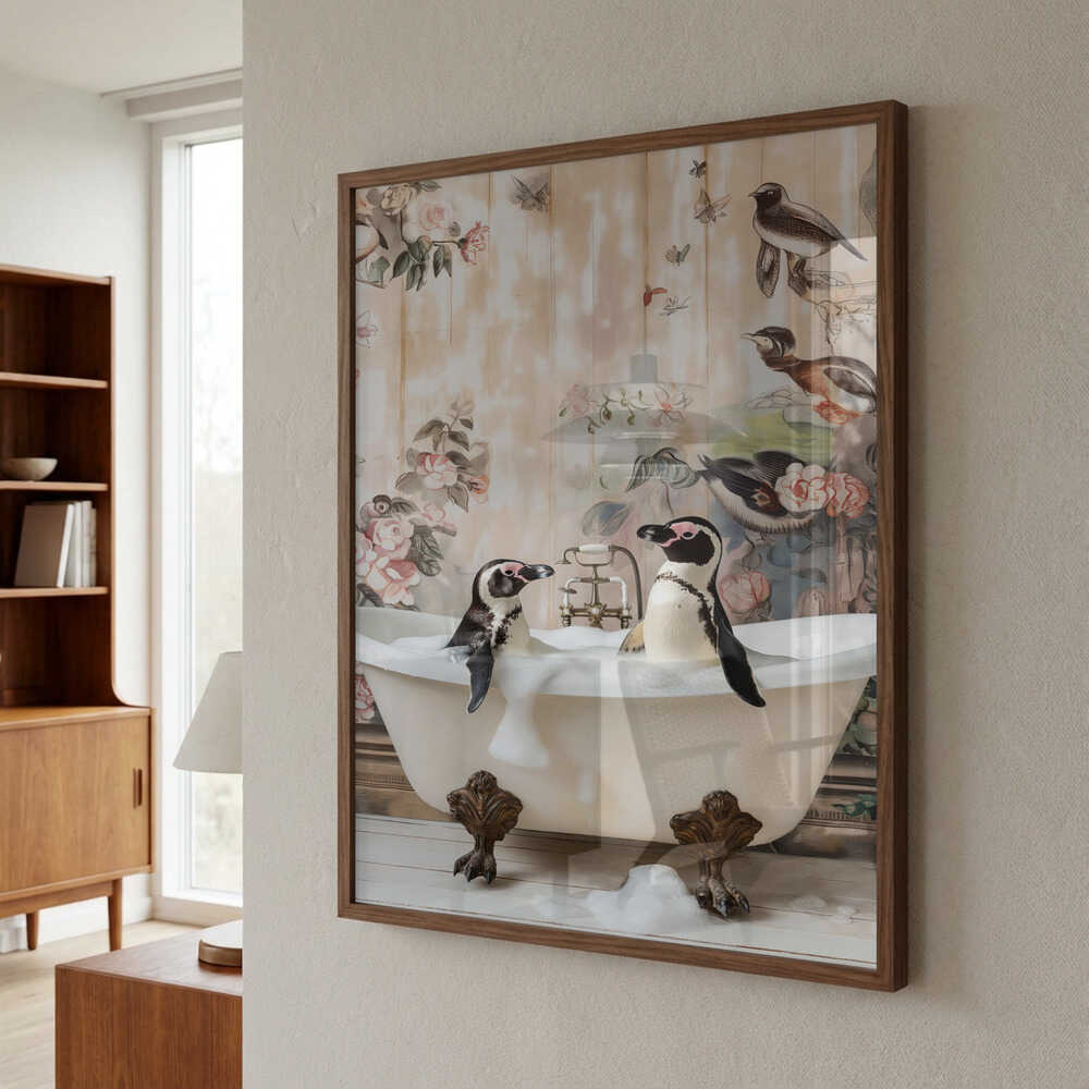 Penguin Pals in a Bubble Bath Poster
