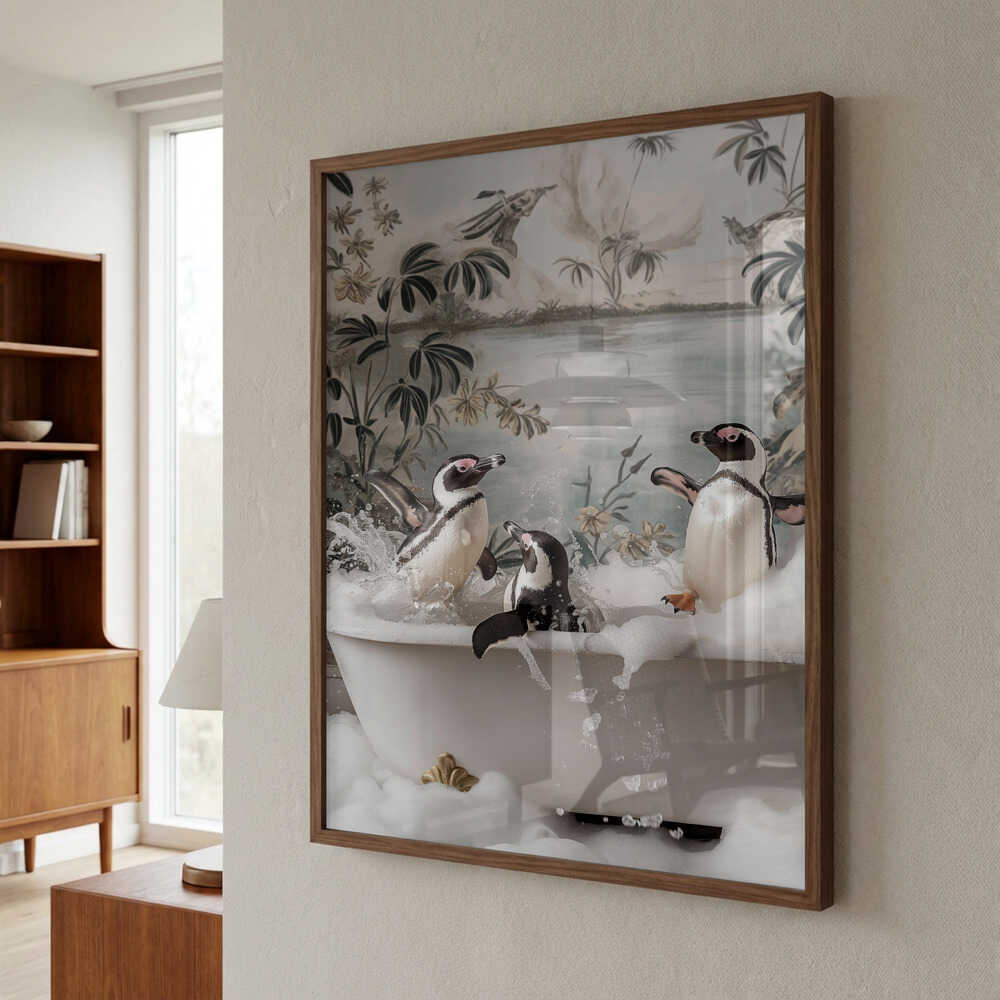 Penguin Splash Party Poster