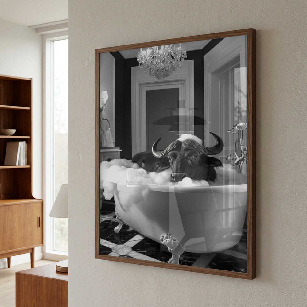 Curious Buffelo In the Tub Poster