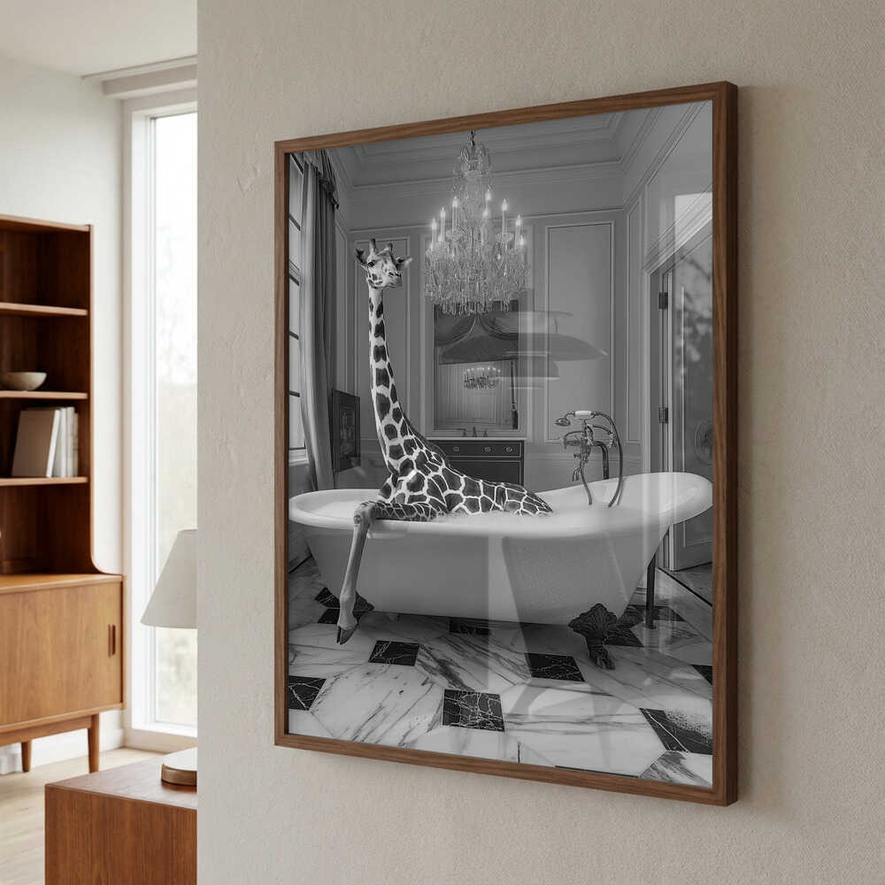 Giraffe Glam Soak Poster