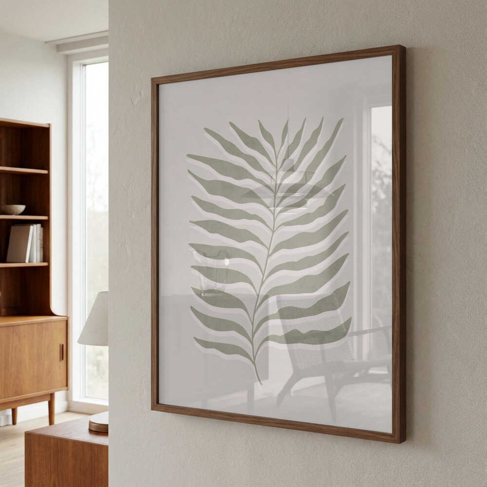 Olive Green Leaf Poster