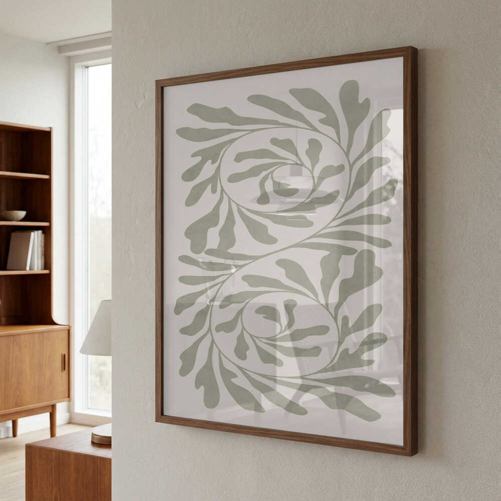 Olive Green Abstract Poster
