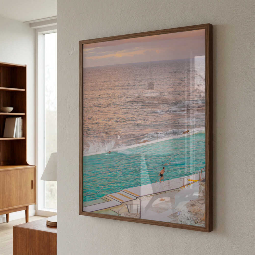 Stunning Sunset Over an Ocean Pool Poster
