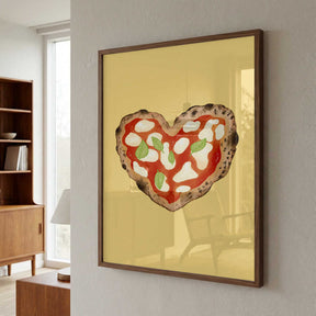 Pizza Heart light yellow Poster