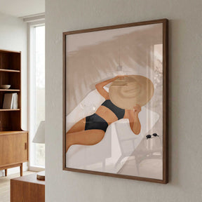 Serene Sunbathing Poster