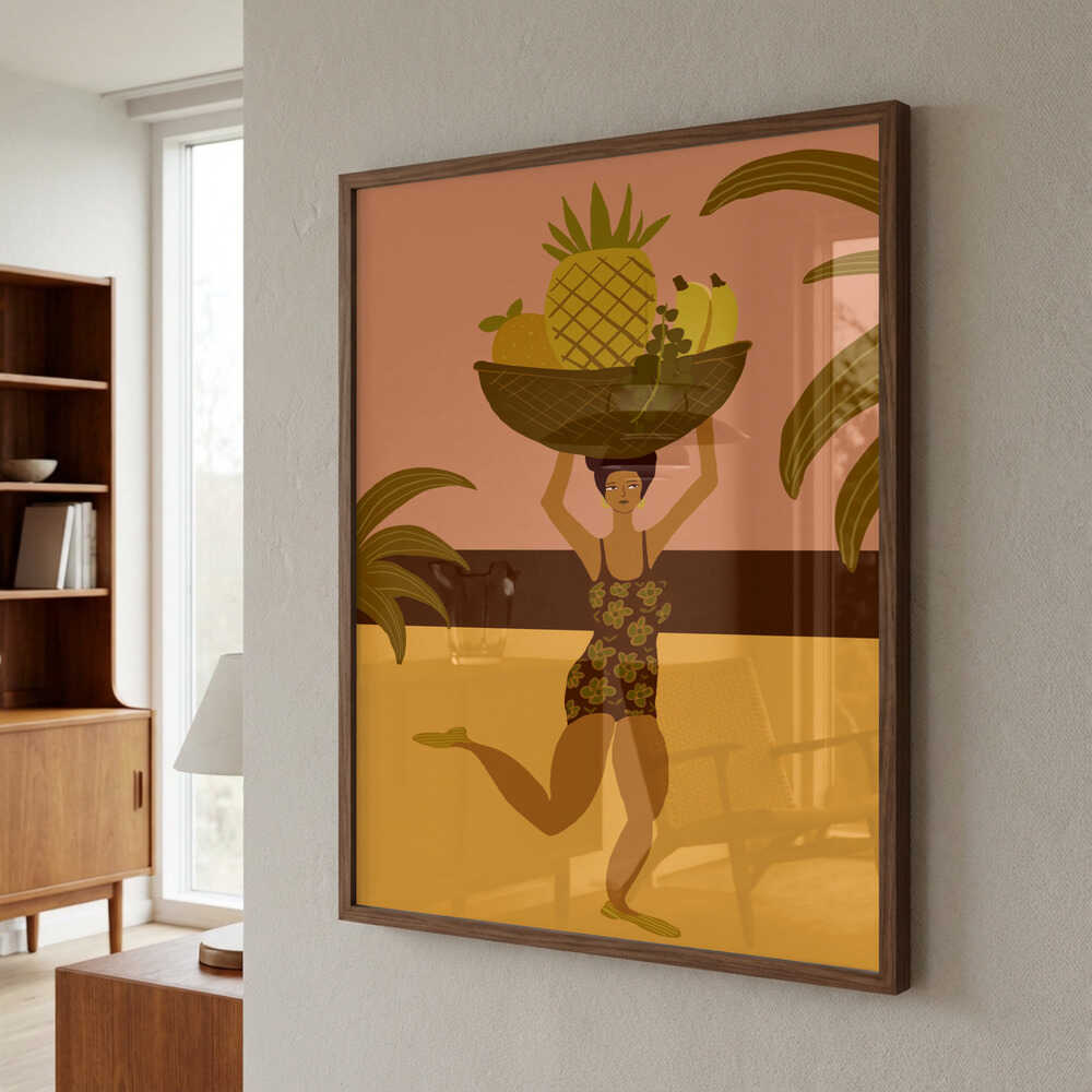Tropical fruit at the beach Poster