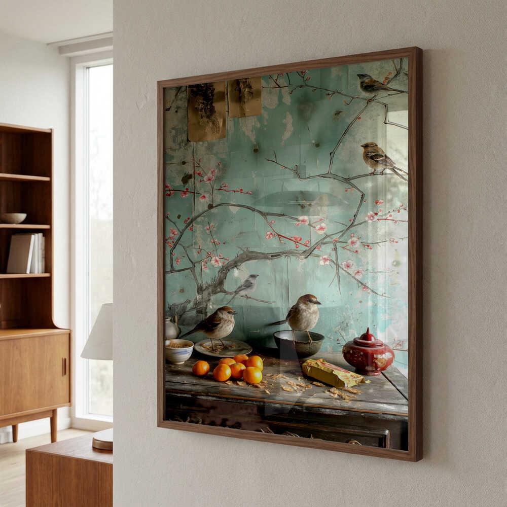 Blossoms and Birds Poster