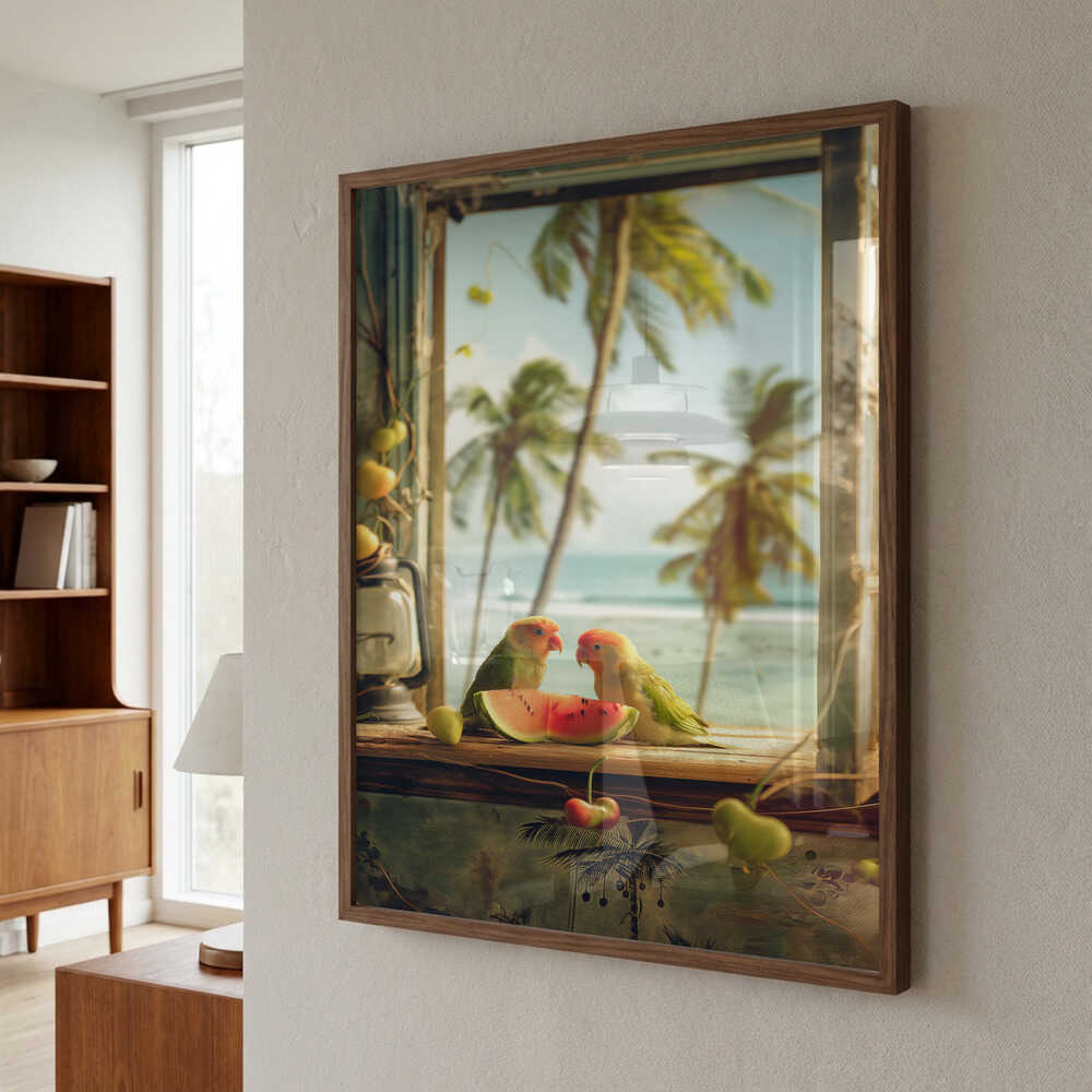 Tropical Lovebirds Poster