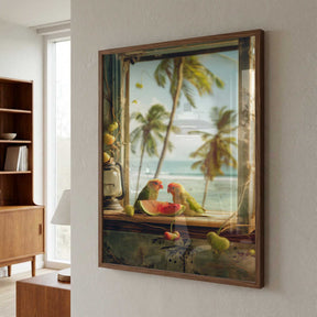 Tropical Lovebirds Poster