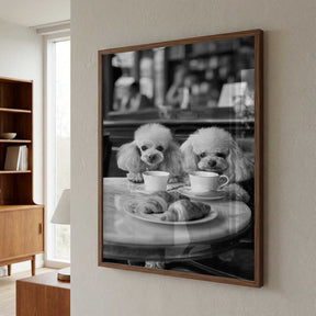 Poodles At the Café Poster