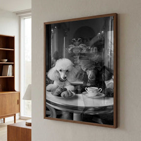 Parisian Poodle Breakfast Poster