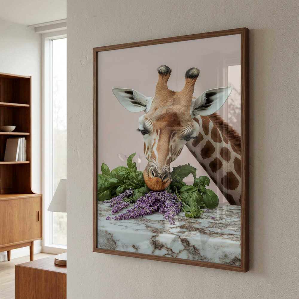 Giraffe’s Herbal Delight Poster