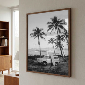 At the Beachbw Poster