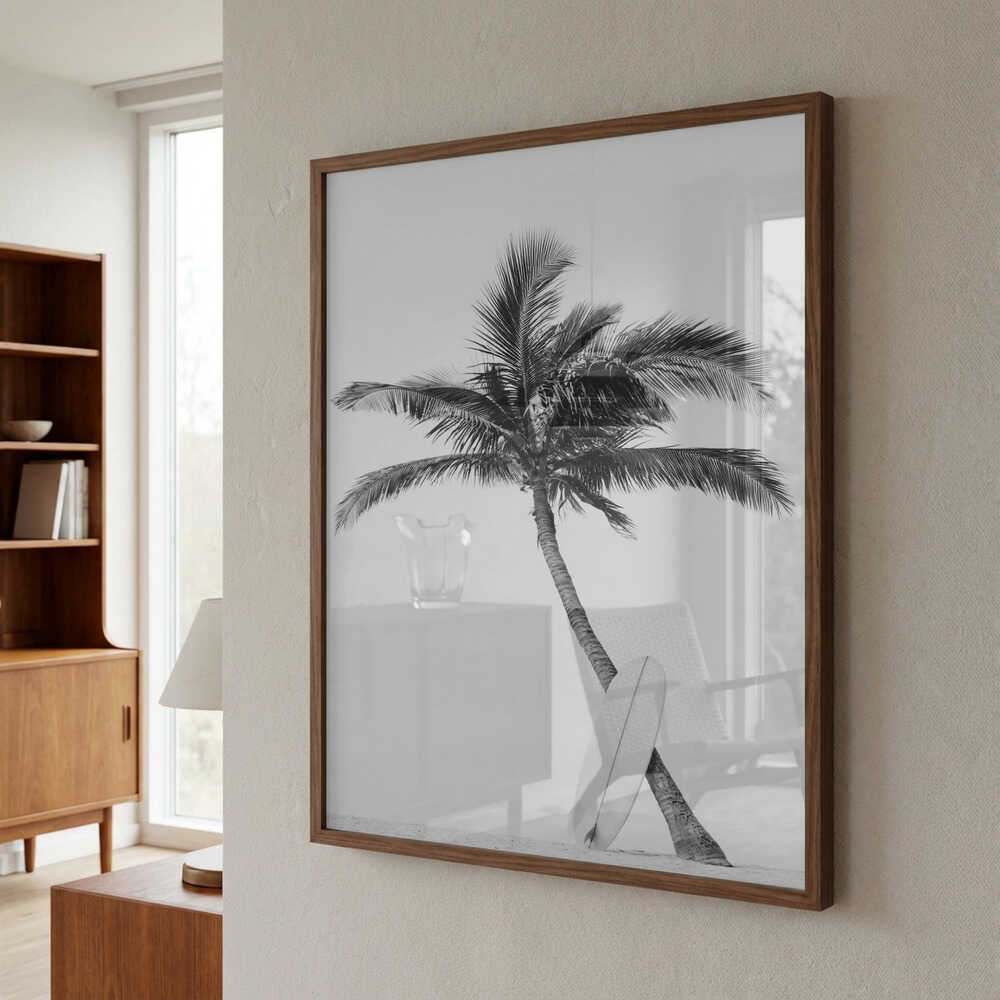 Palm Surfboard Poster