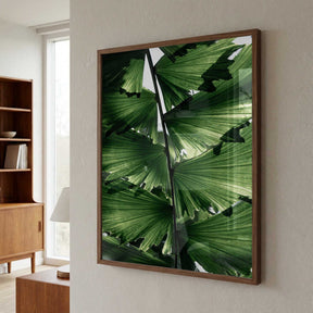 Tropical Green Palm Glow Poster