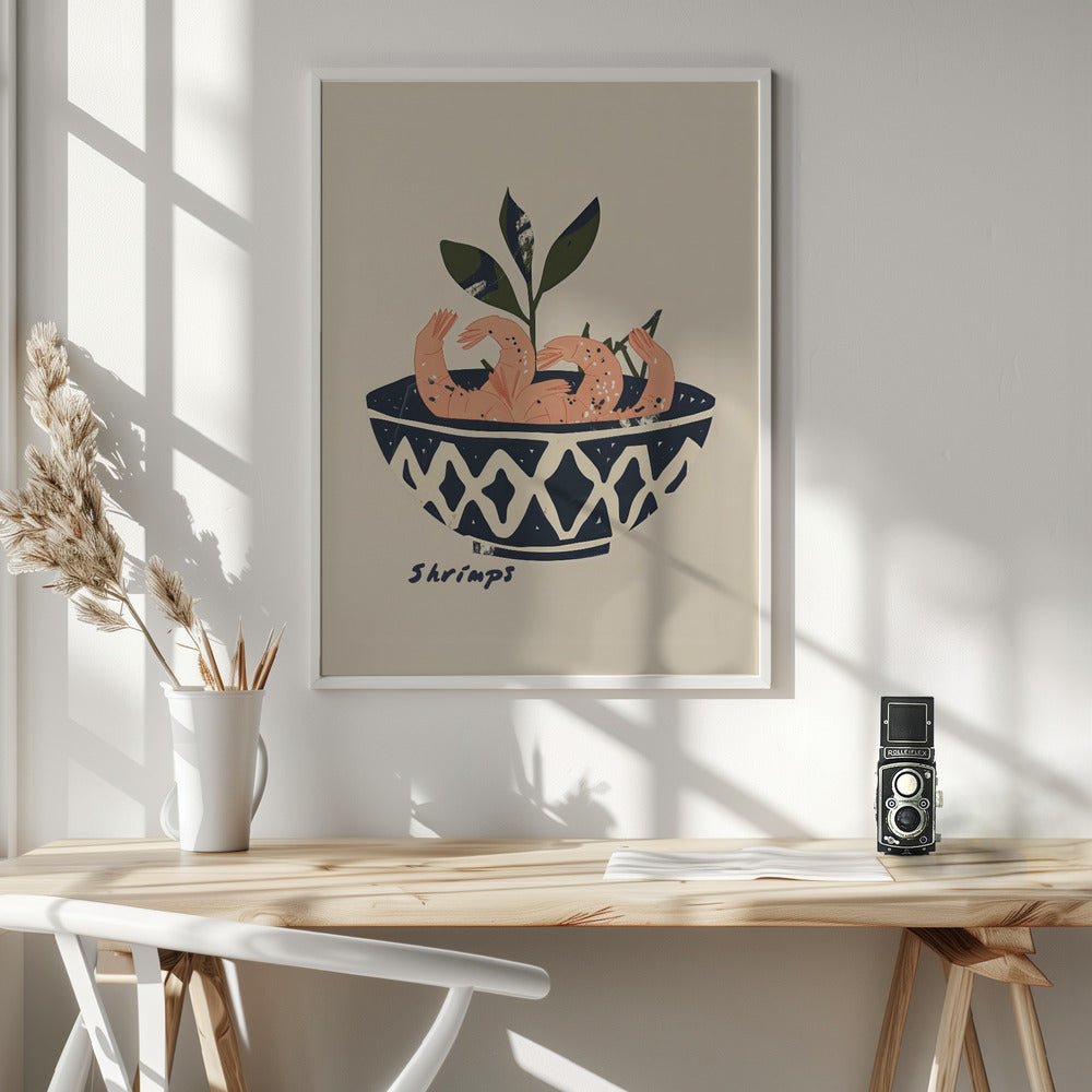 Shrimps Bowl Kitchen Poster - Corkframes.com