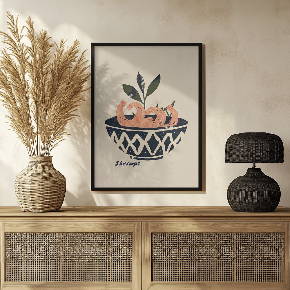 Shrimps Bowl Kitchen Poster - Corkframes.com