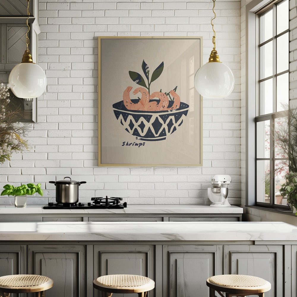 Shrimps Bowl Kitchen Poster - Corkframes.com