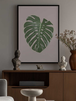 Monstera Leaf Blush Poster