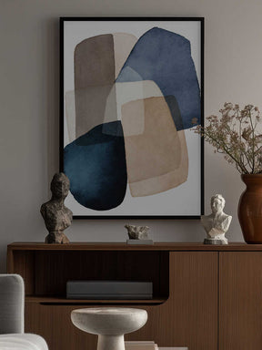 Blue Brown Blocks Poster