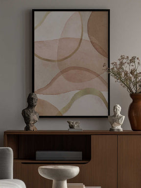 Blush and Brown Abstract Poster