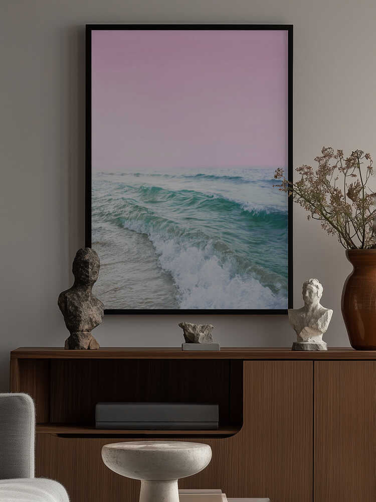 Pink Sky Beach Poster