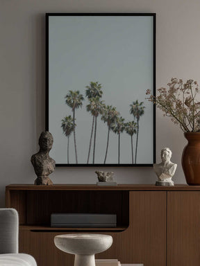 Blue Palm Trees Poster