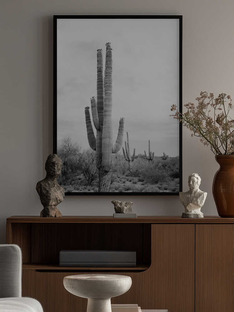 Saguaro B&amp;W Poster