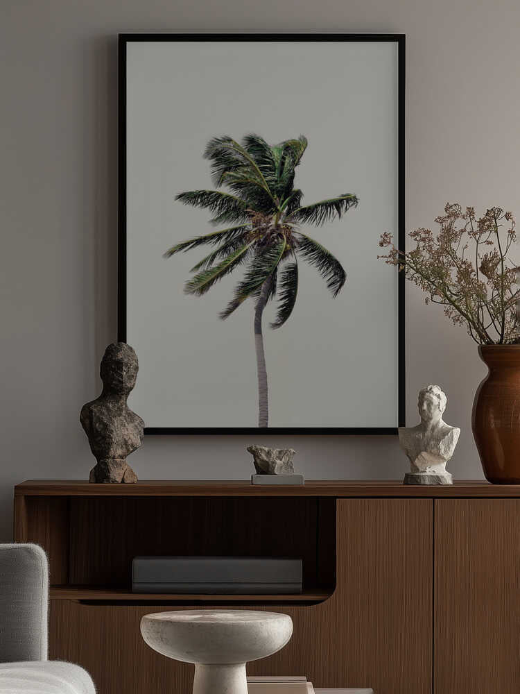 Windy Palm Tree Poster