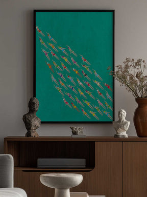 Racing Swimmers Poster