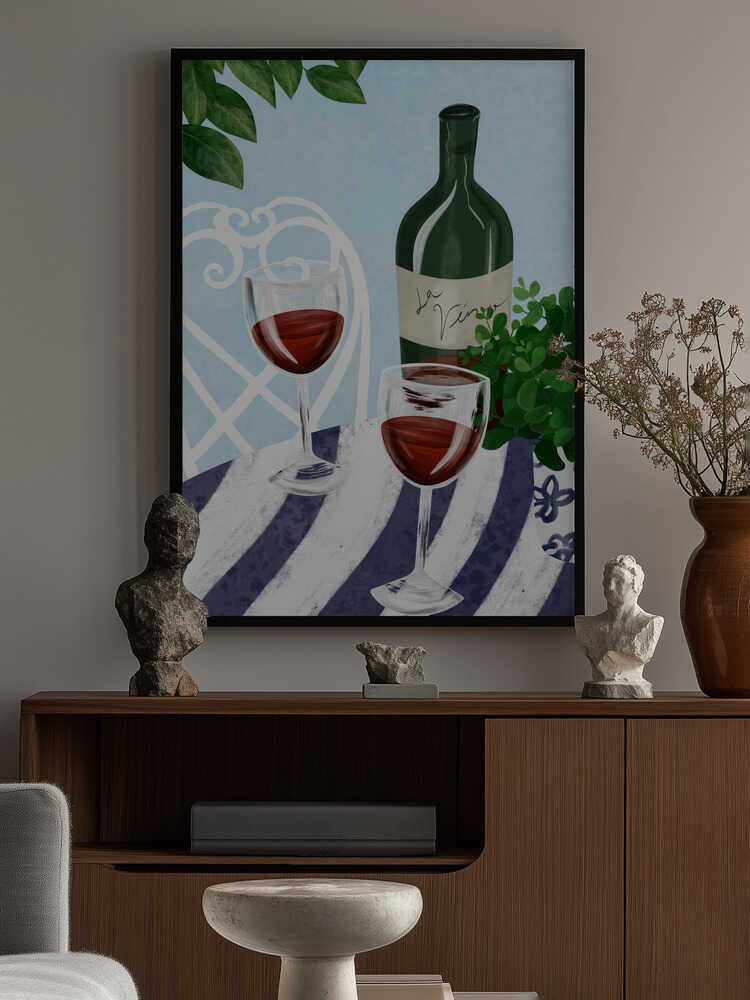 Red wine under the tree Poster