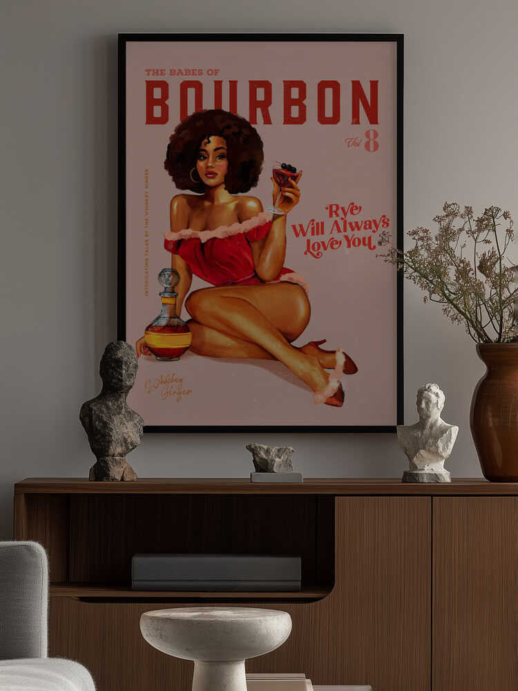Babes of Bourbon Vol 8 Vintage Pinup Girl With Afro Poster