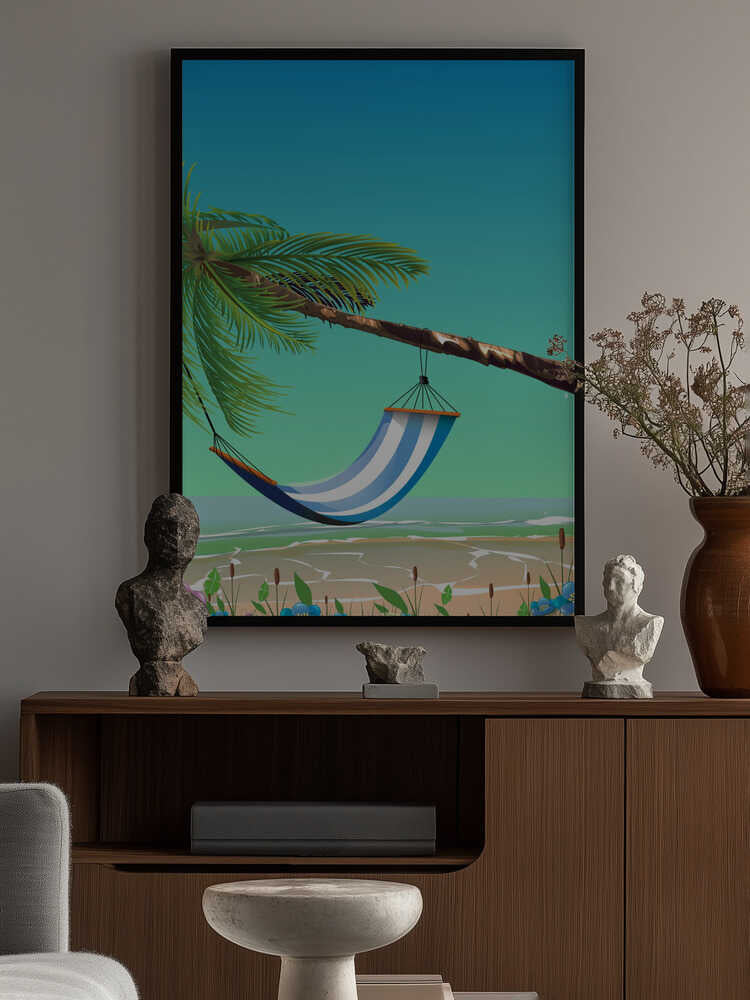 Hammock On A Beach Poster