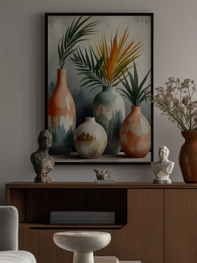 Tropical Vases In Watercolor Hues Poster