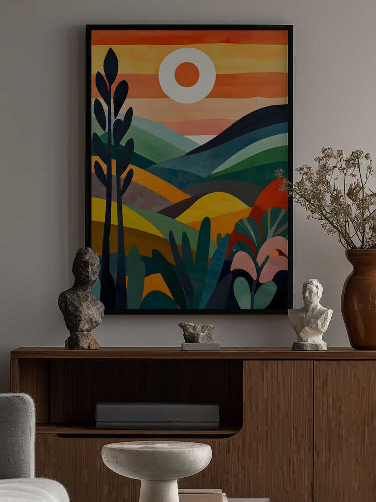 Sunrise Over Rolling Hills Poster