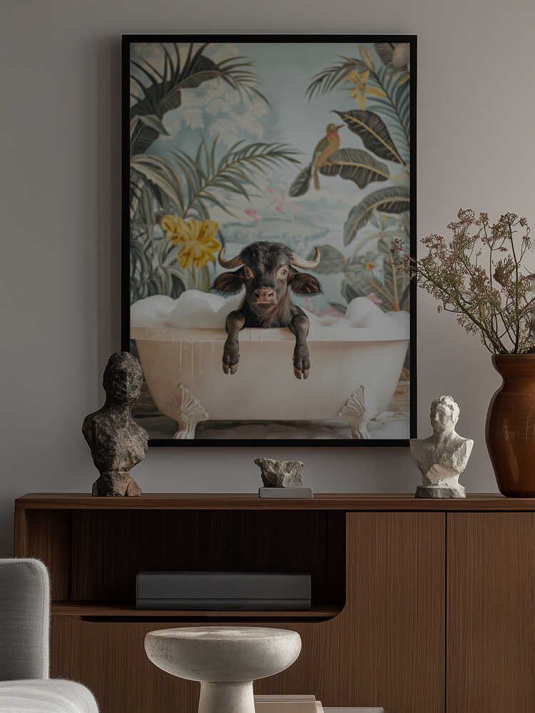 Tropical Buffalo Bath Poster