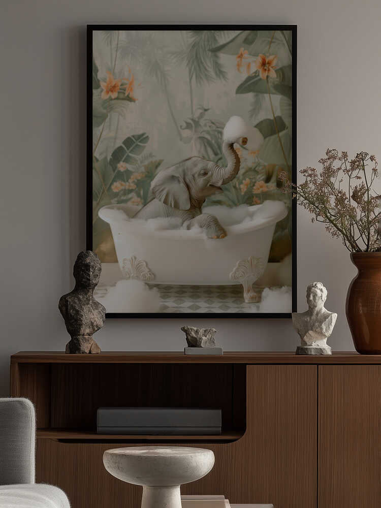 Elephant Bubble Bliss Poster