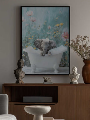 Blue Blossom Bath Poster