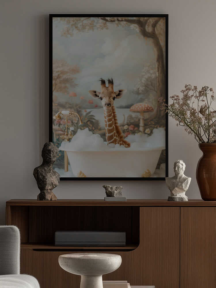 Whimsical Giraffe Soak Poster