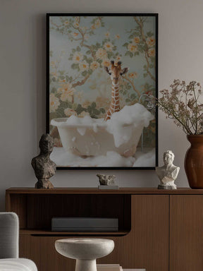 Giraffe Blossom Bath Poster